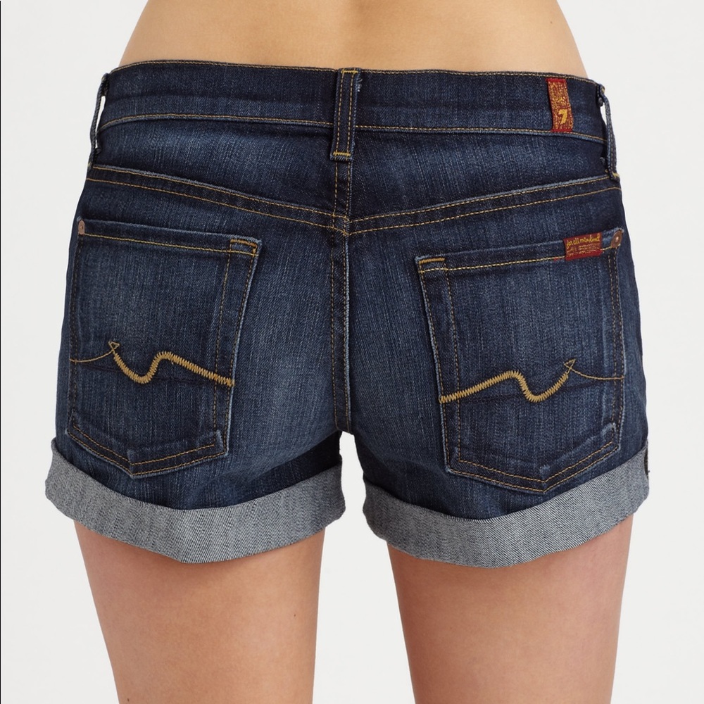 Sz 26 7 For All Mankind Roll Up Jean Shorts